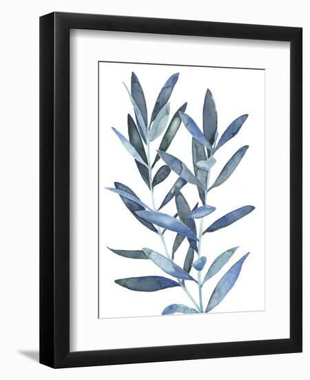 Indigo Leaves III-Megan Meagher-Framed Premium Giclee Print