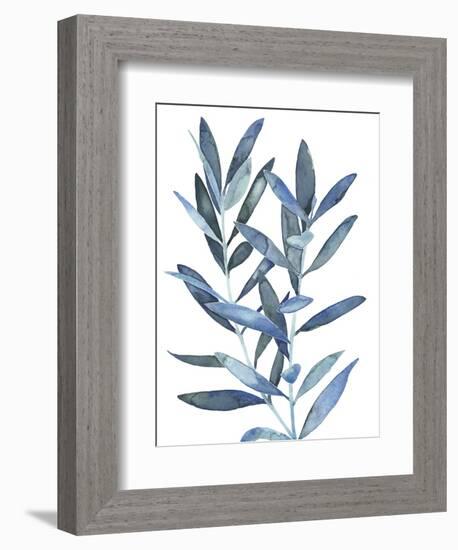 Indigo Leaves III-Megan Meagher-Framed Art Print