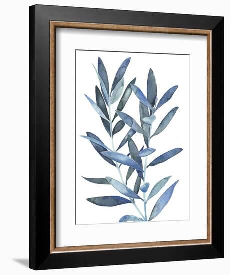 Indigo Leaves III-Megan Meagher-Framed Art Print