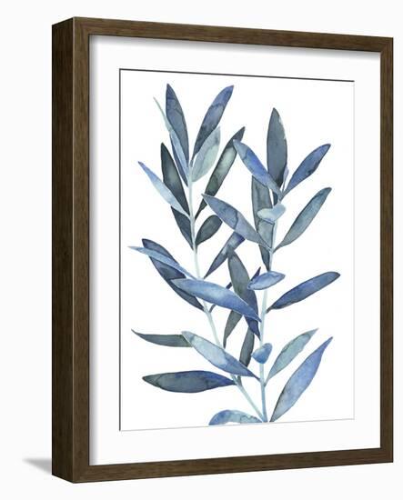 Indigo Leaves III-Megan Meagher-Framed Art Print