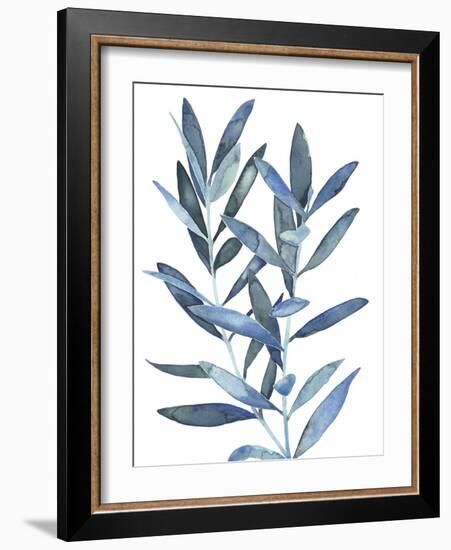 Indigo Leaves III-Megan Meagher-Framed Art Print