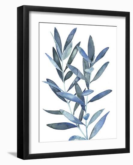 Indigo Leaves III-Megan Meagher-Framed Art Print