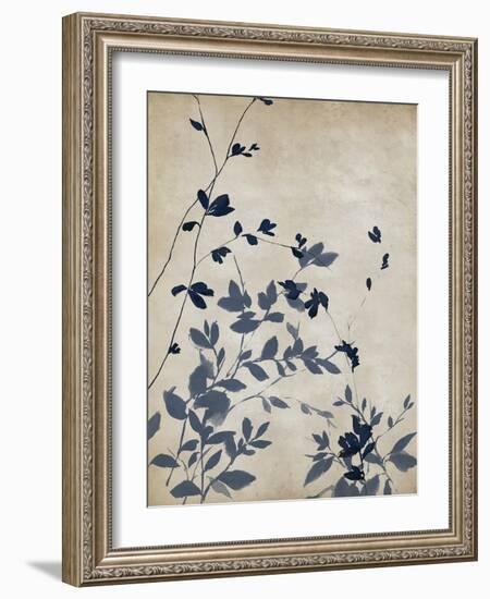 Indigo leaves Touch II-Isabelle Z-Framed Art Print