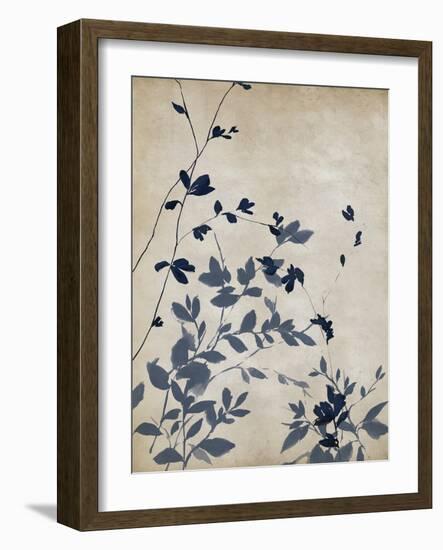 Indigo leaves Touch II-Isabelle Z-Framed Art Print