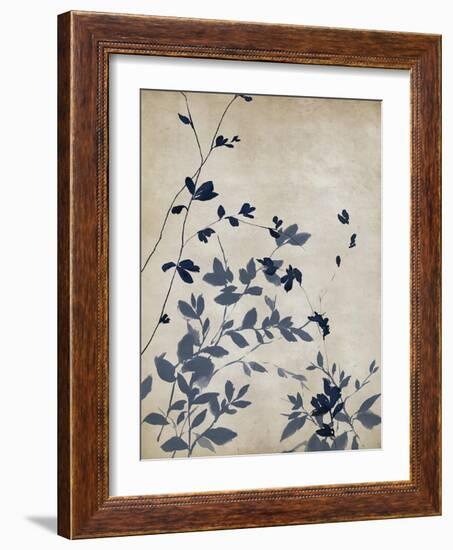 Indigo leaves Touch II-Isabelle Z-Framed Art Print