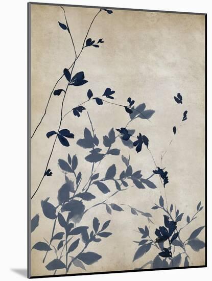 Indigo leaves Touch II-Isabelle Z-Mounted Art Print