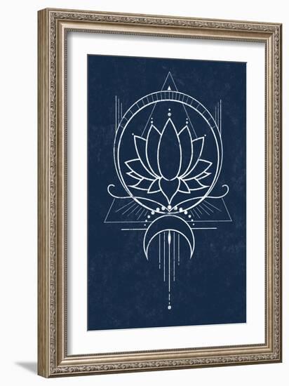 Indigo Lotus-null-Framed Art Print