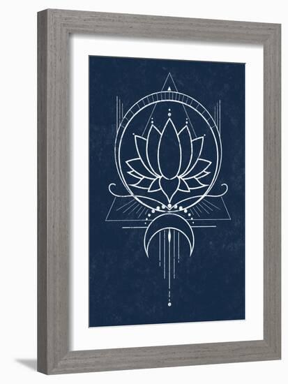 Indigo Lotus-null-Framed Art Print