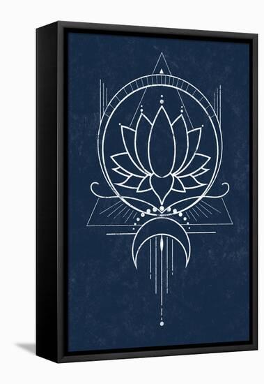 Indigo Lotus-null-Framed Stretched Canvas