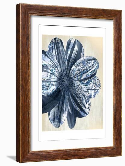 Indigo Marble Bloom 1-Kimberly Allen-Framed Art Print