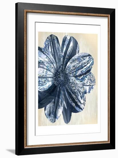Indigo Marble Bloom 1-Kimberly Allen-Framed Art Print