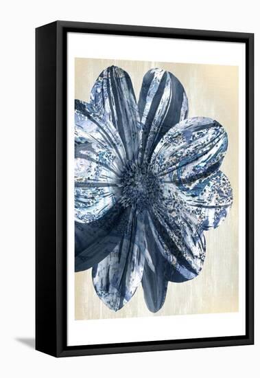 Indigo Marble Bloom 1-Kimberly Allen-Framed Stretched Canvas