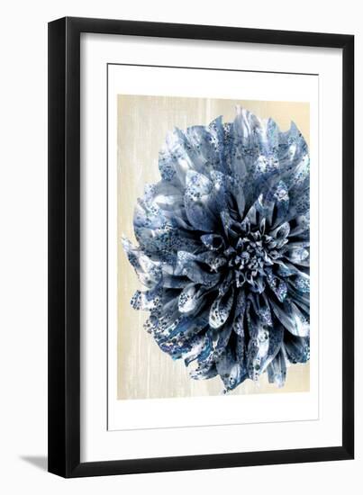 Indigo Marble Bloom 2-Kimberly Allen-Framed Art Print