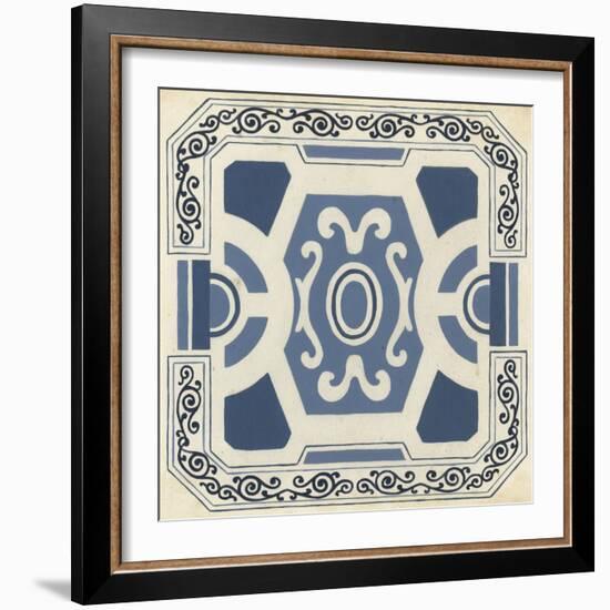 Indigo Motif V-June Vess-Framed Art Print