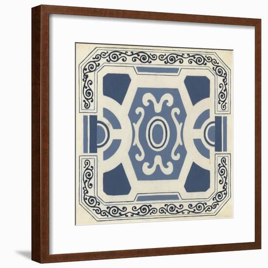 Indigo Motif V-June Vess-Framed Art Print