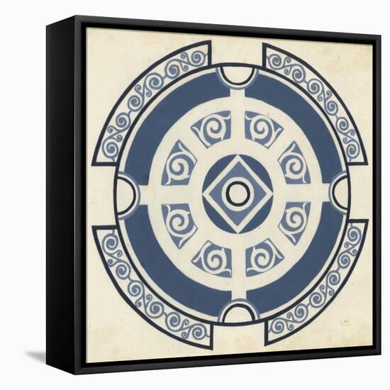 Indigo Motif VI-June Vess-Framed Stretched Canvas