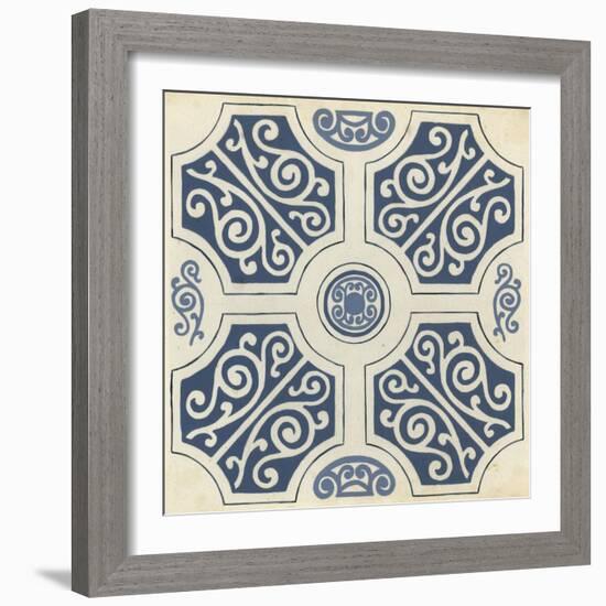 Indigo Motif VII-June Vess-Framed Art Print