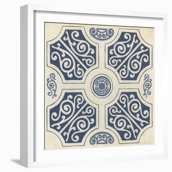 Indigo Motif VII-June Vess-Framed Art Print