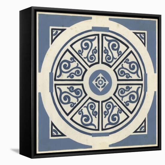 Indigo Motif VIII-June Vess-Framed Stretched Canvas