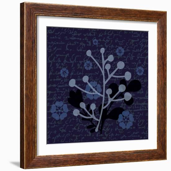 Indigo Olive Branch-Melody Hogan-Framed Art Print