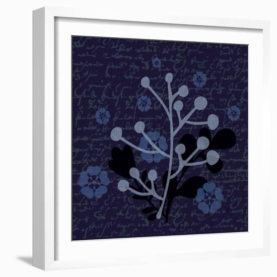 Indigo Olive Branch-Melody Hogan-Framed Art Print