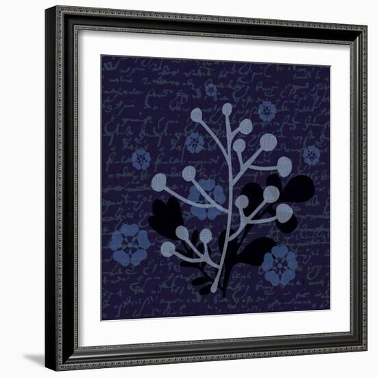 Indigo Olive Branch-Melody Hogan-Framed Art Print