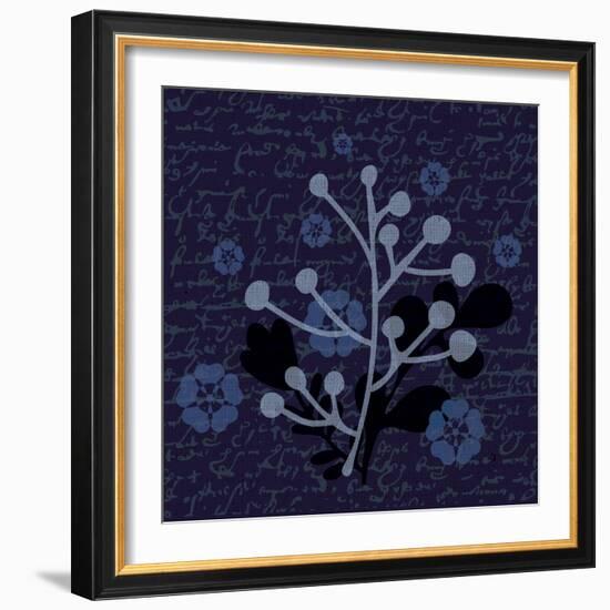 Indigo Olive Branch-Melody Hogan-Framed Art Print