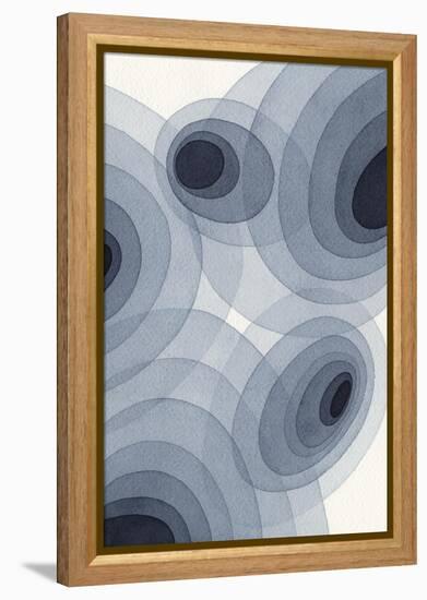 Indigo Ovals II-Nikki Galapon-Framed Stretched Canvas