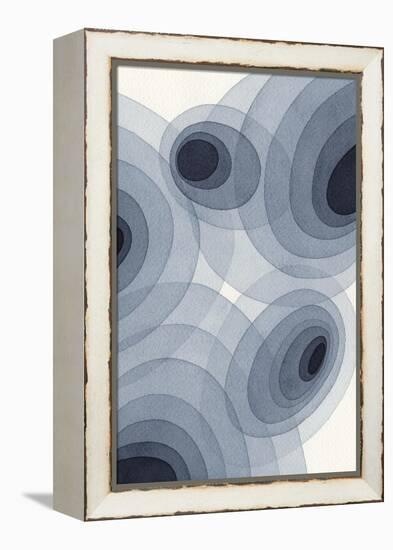 Indigo Ovals II-Nikki Galapon-Framed Stretched Canvas