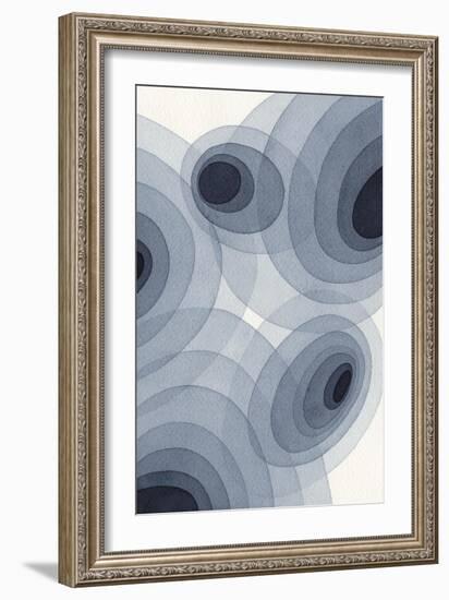 Indigo Ovals II-Nikki Galapon-Framed Art Print