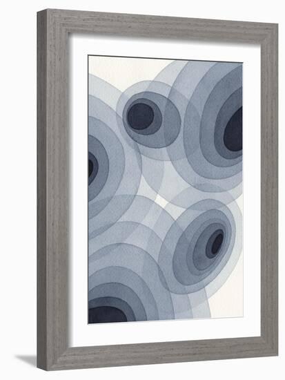 Indigo Ovals II-Nikki Galapon-Framed Art Print