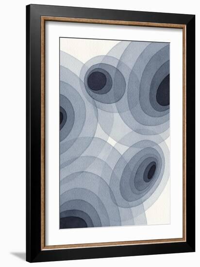 Indigo Ovals II-Nikki Galapon-Framed Art Print