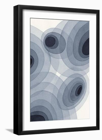 Indigo Ovals II-Nikki Galapon-Framed Art Print