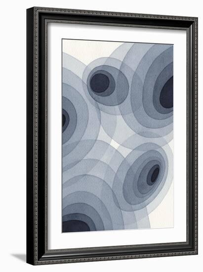 Indigo Ovals II-Nikki Galapon-Framed Art Print