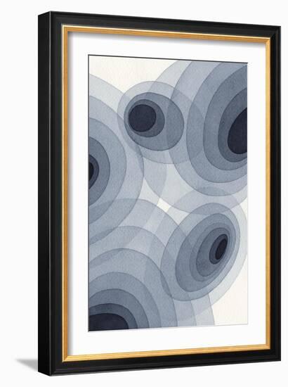 Indigo Ovals II-Nikki Galapon-Framed Art Print