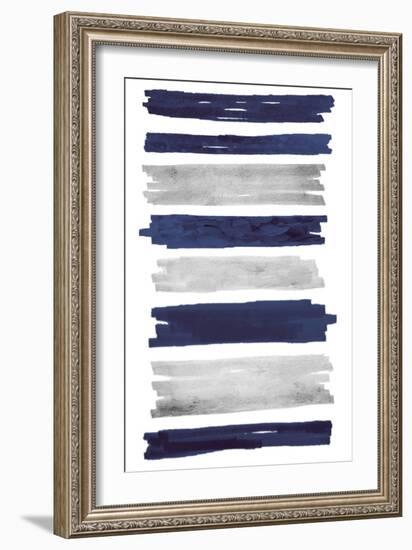 Indigo Paint Streaks-Marcus Prime-Framed Art Print