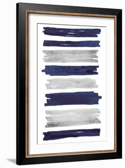 Indigo Paint Streaks-Marcus Prime-Framed Art Print