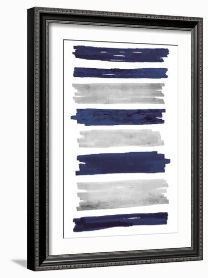 Indigo Paint Streaks-Marcus Prime-Framed Art Print