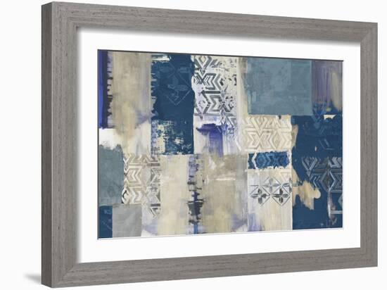 Indigo Patchwork-Tom Reeves-Framed Art Print