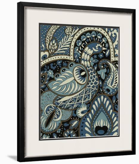 Indigo Peacock I-Chariklia Zarris-Framed Art Print