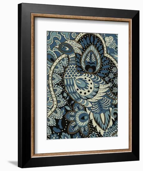 Indigo Peacock II-Chariklia Zarris-Framed Art Print