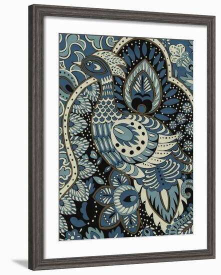 Indigo Peacock II-Chariklia Zarris-Framed Art Print