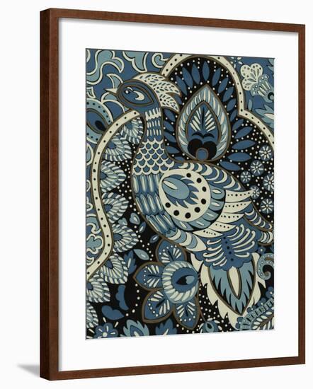 Indigo Peacock II-Chariklia Zarris-Framed Art Print