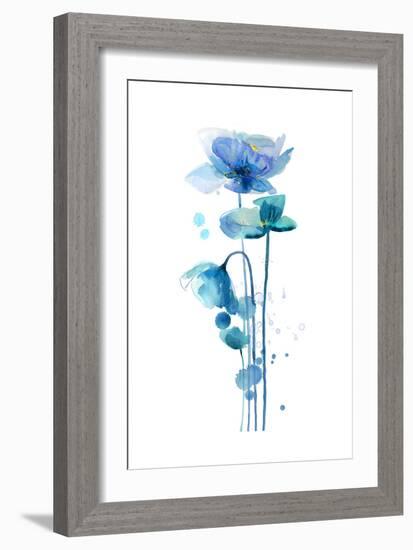 Indigo Poppy 1-Jin Jing-Framed Premium Giclee Print