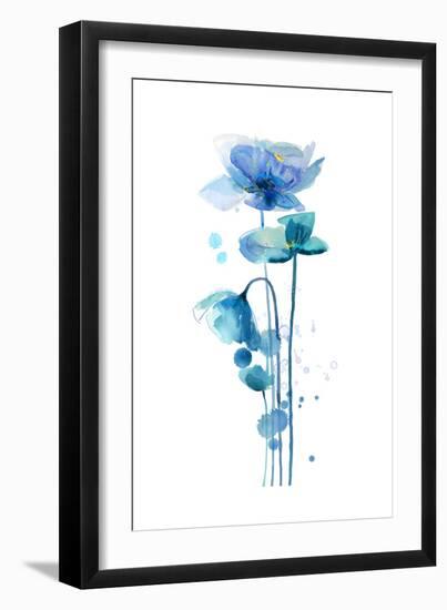 Indigo Poppy 1-Jin Jing-Framed Premium Giclee Print