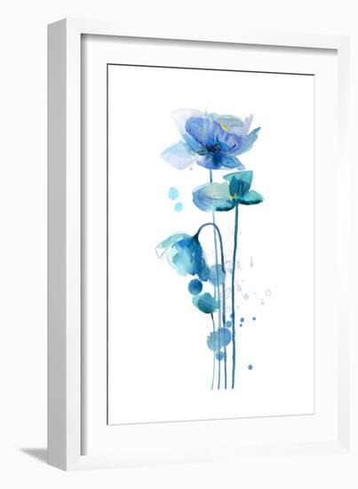 Indigo Poppy 1-Jin Jing-Framed Premium Giclee Print