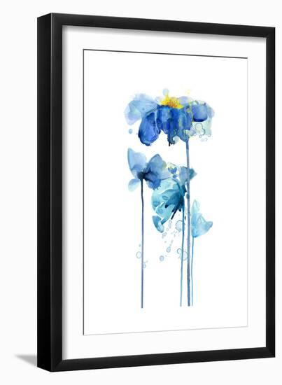 Indigo Poppy 2-Jin Jing-Framed Art Print