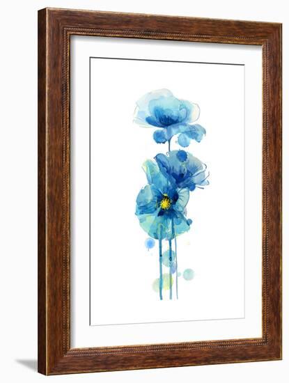 Indigo Poppy 3-Jin Jing-Framed Art Print