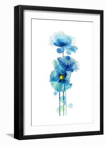 Indigo Poppy 3-Jin Jing-Framed Art Print