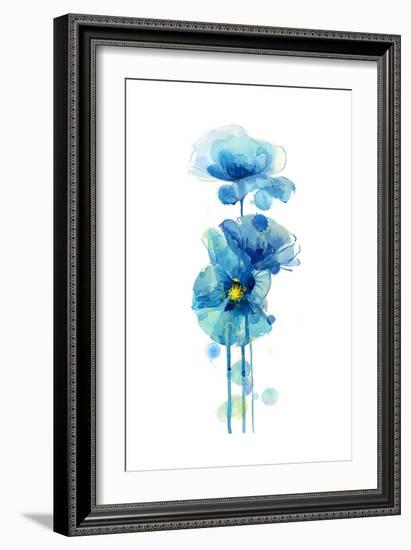 Indigo Poppy 3-Jin Jing-Framed Art Print